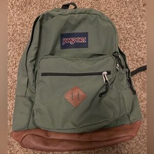 Army green Jansport backpack